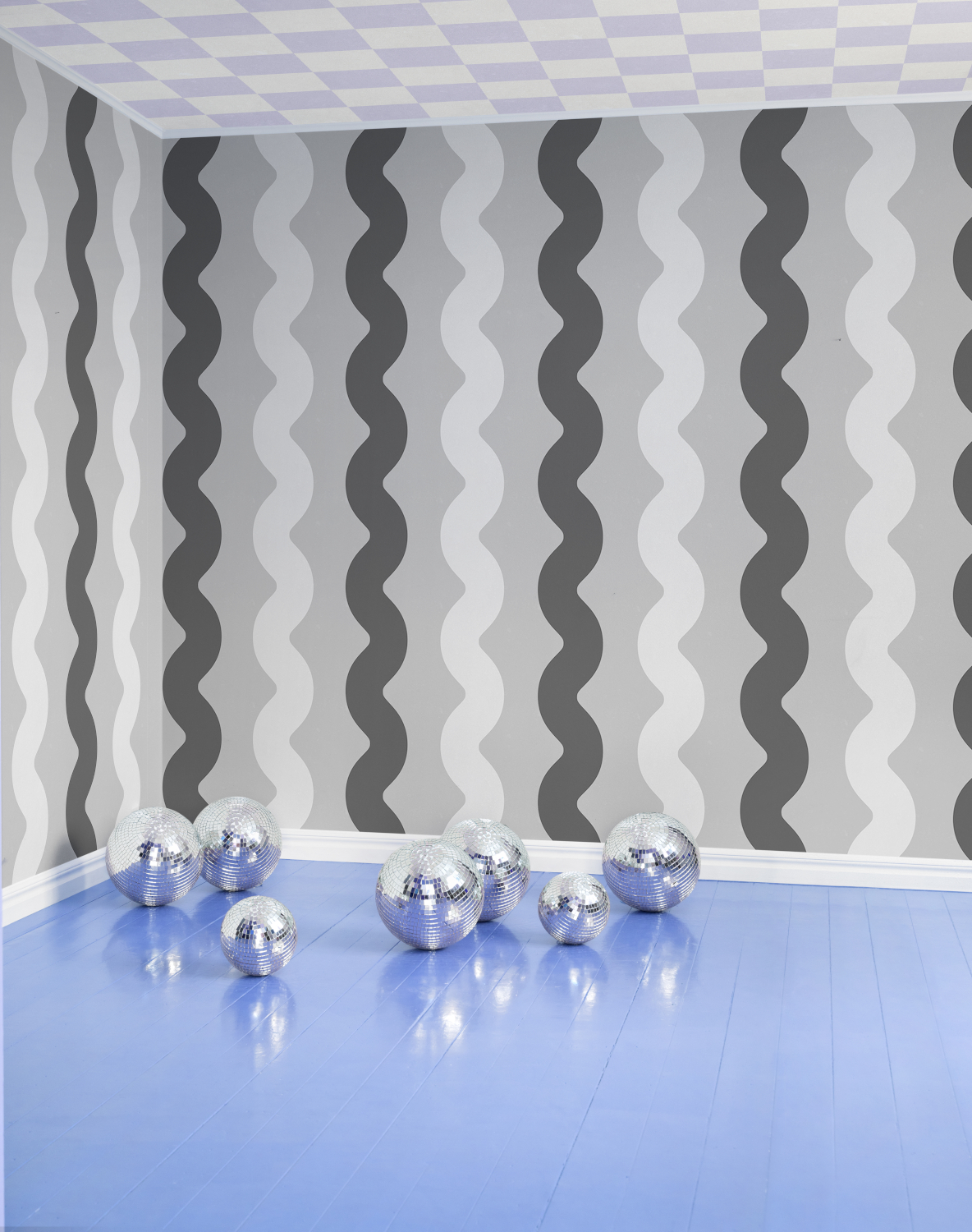 Wandbild Wobbly - Black/ White
