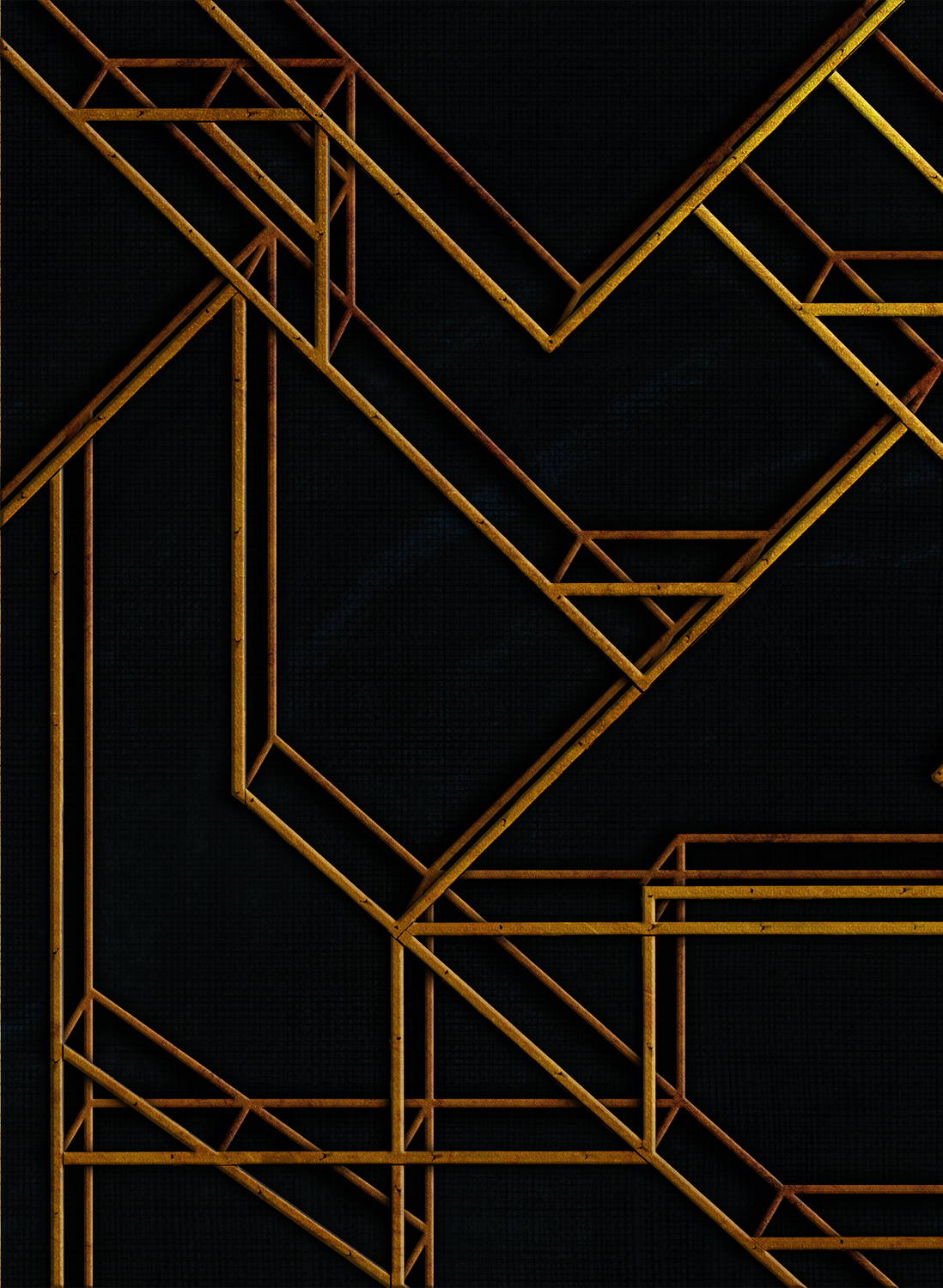 Wandbild L Geometric - Black
