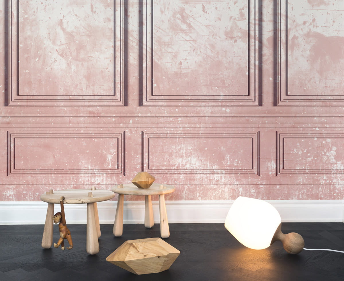 Wandbild Patinated Panels - Pink