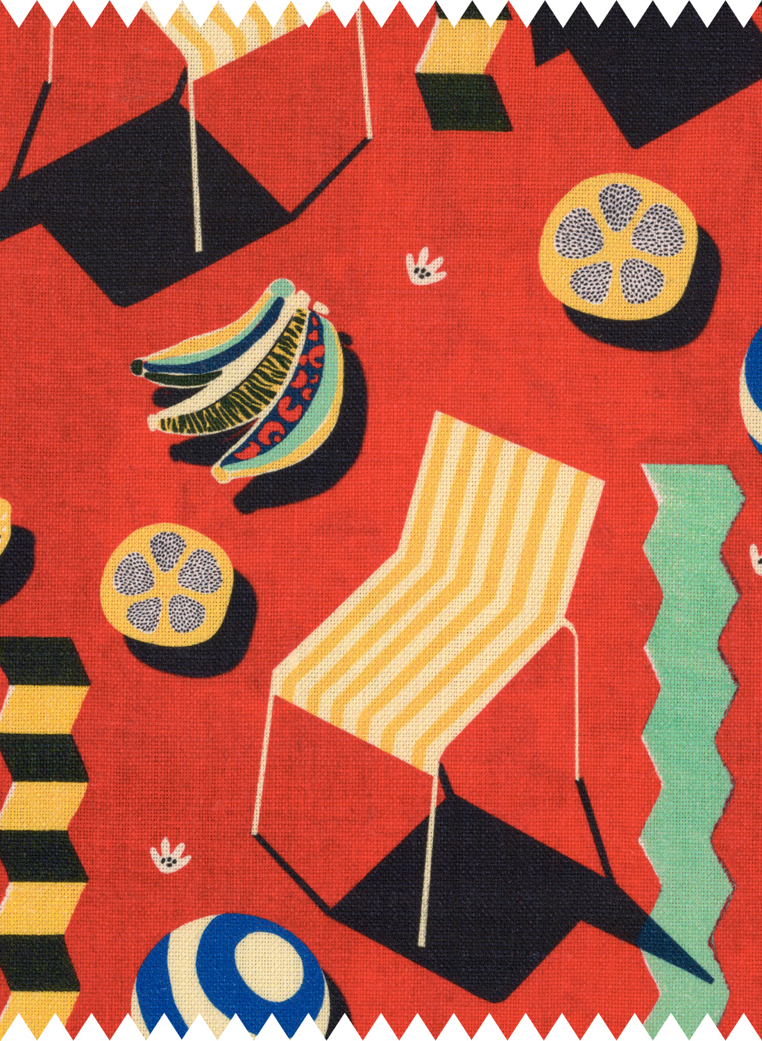 Fabric Rosso Giallo - Linen