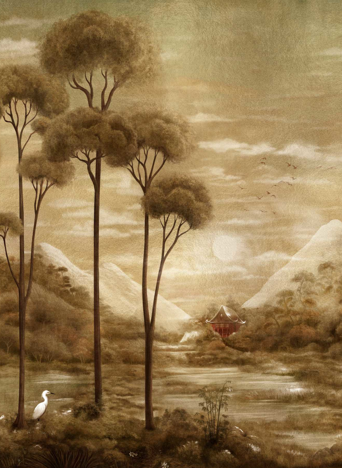 Wandbild Xi Hu Lake - Gold