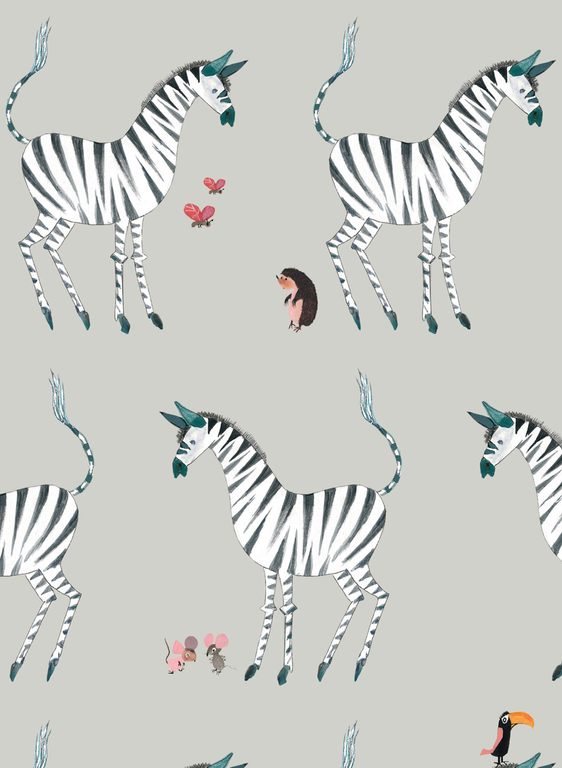Tapete Zebra - Grijs