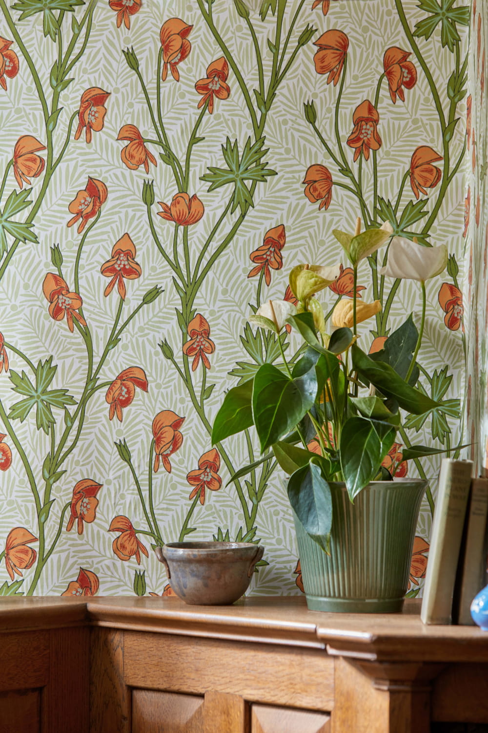 Tapete Monkshood - Tangerine/ Sage