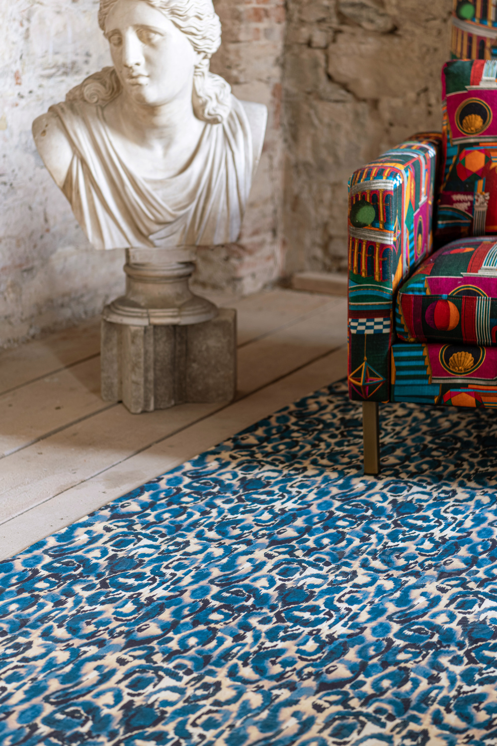 Tessuto Blu Selvaggio - Velvet - FB00132