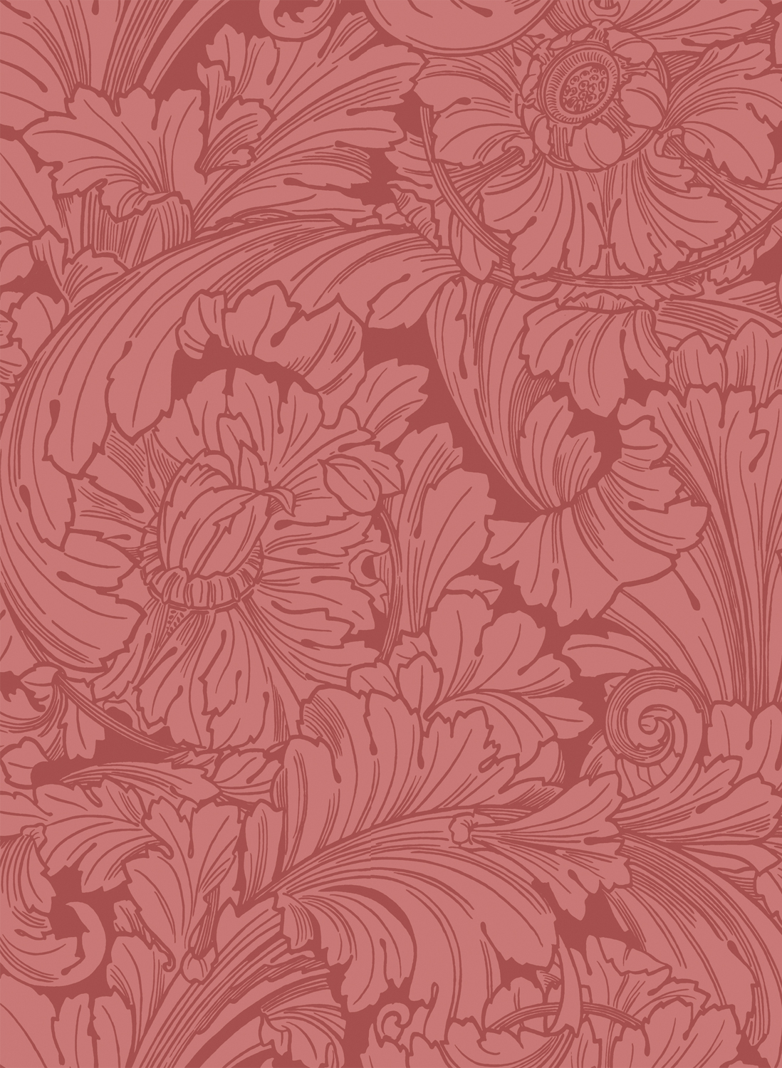 Tapete Acanthus - Stately Home Red