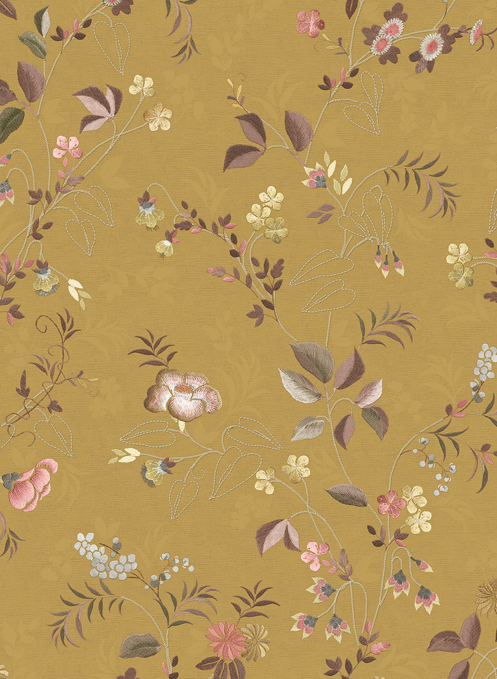 Tapete Tokyo Blossom - Mustard Yellow