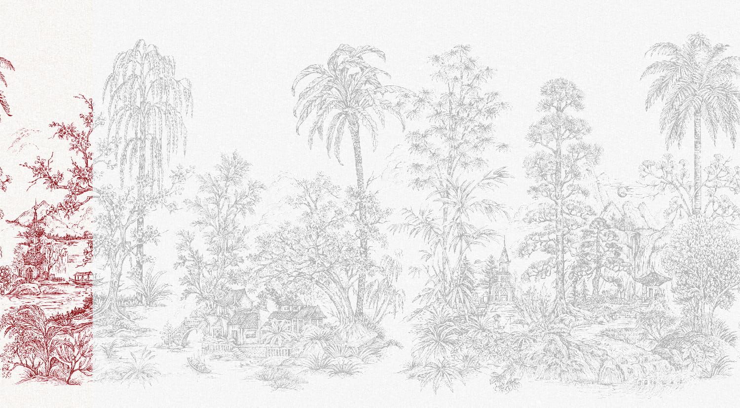 Wandbild Mandalay - White Red Panel 1