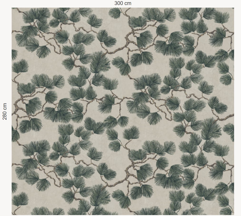 Wandbild Pine Mural - green