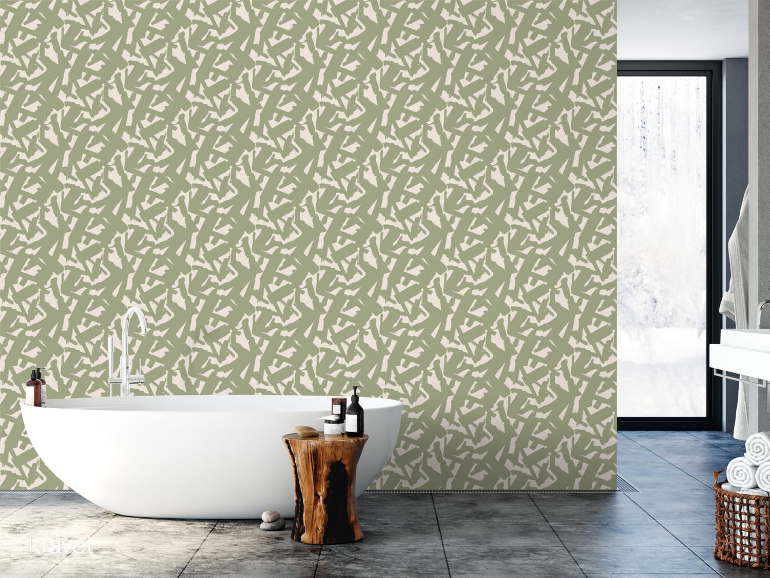 Tapete Bold Lines - Leaf