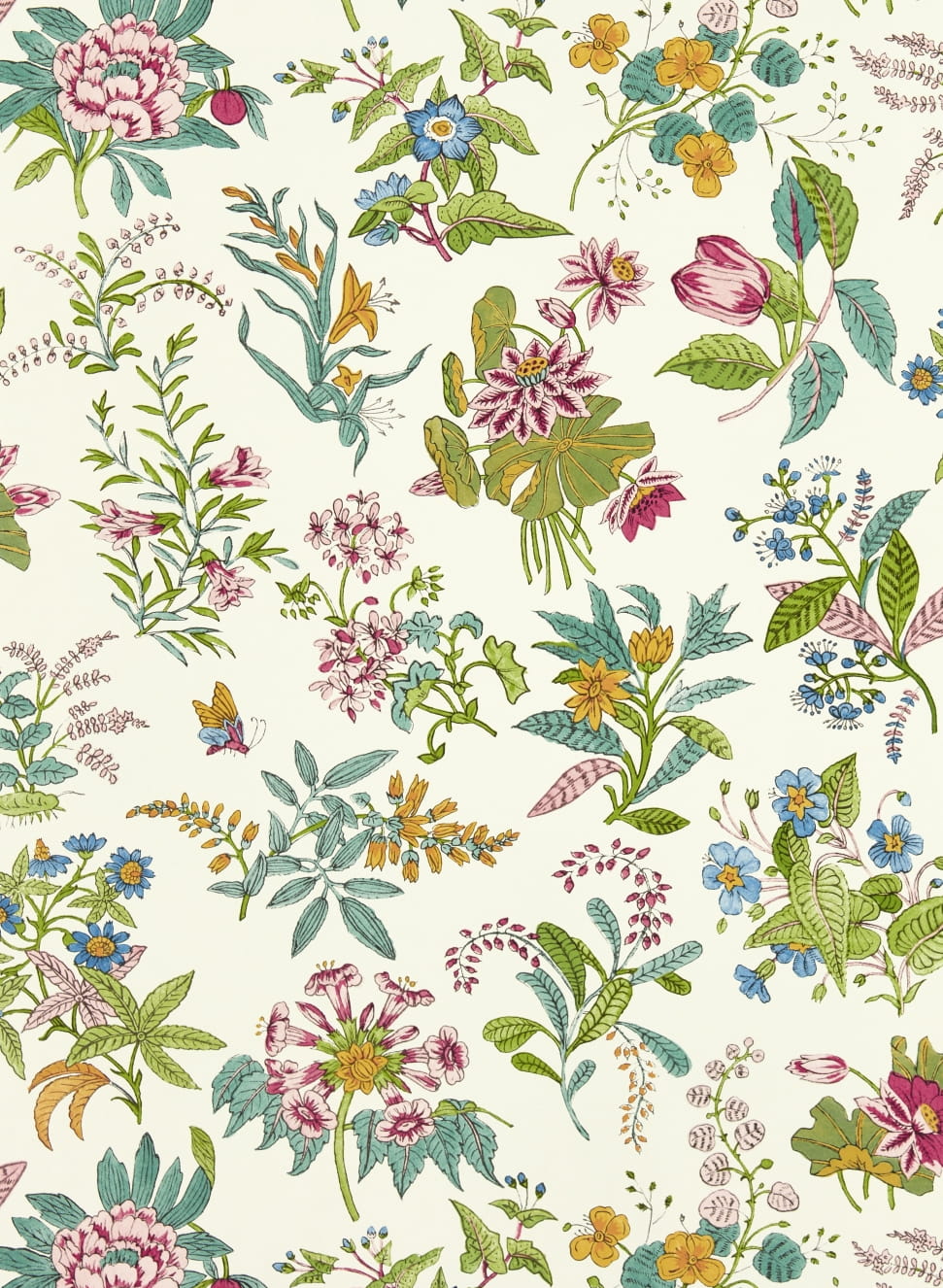 Tapete Woodland Floral - Peridot/ Ruby/ Pearl