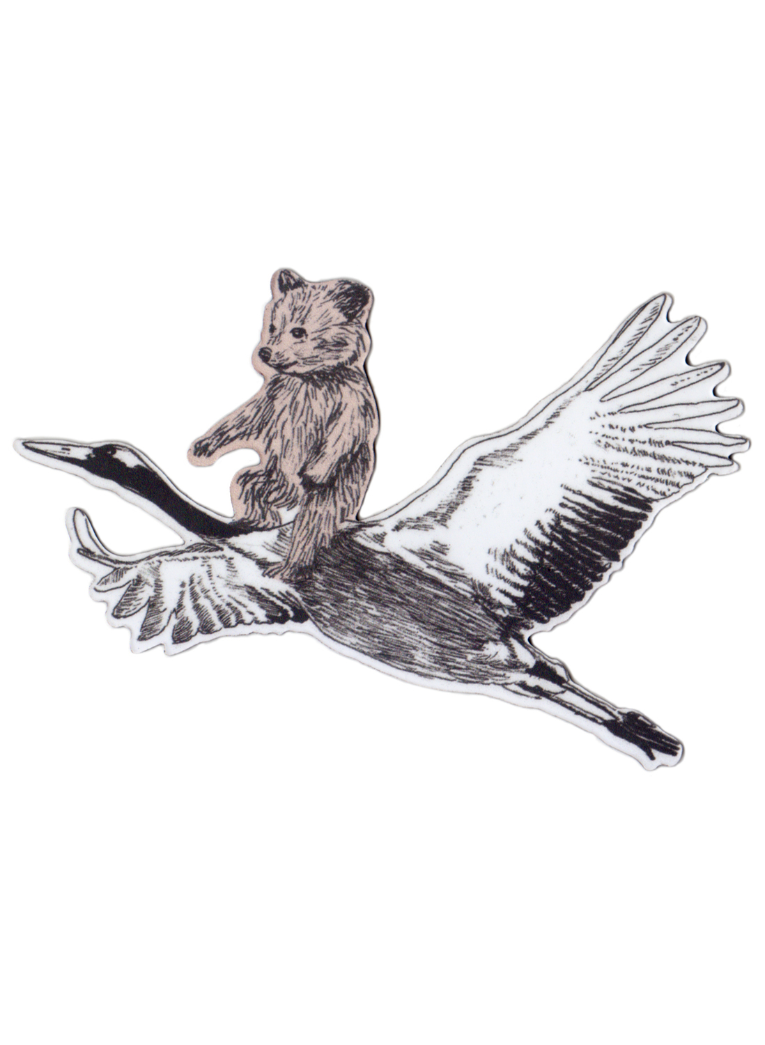 Magnet Bear Riding a Crane