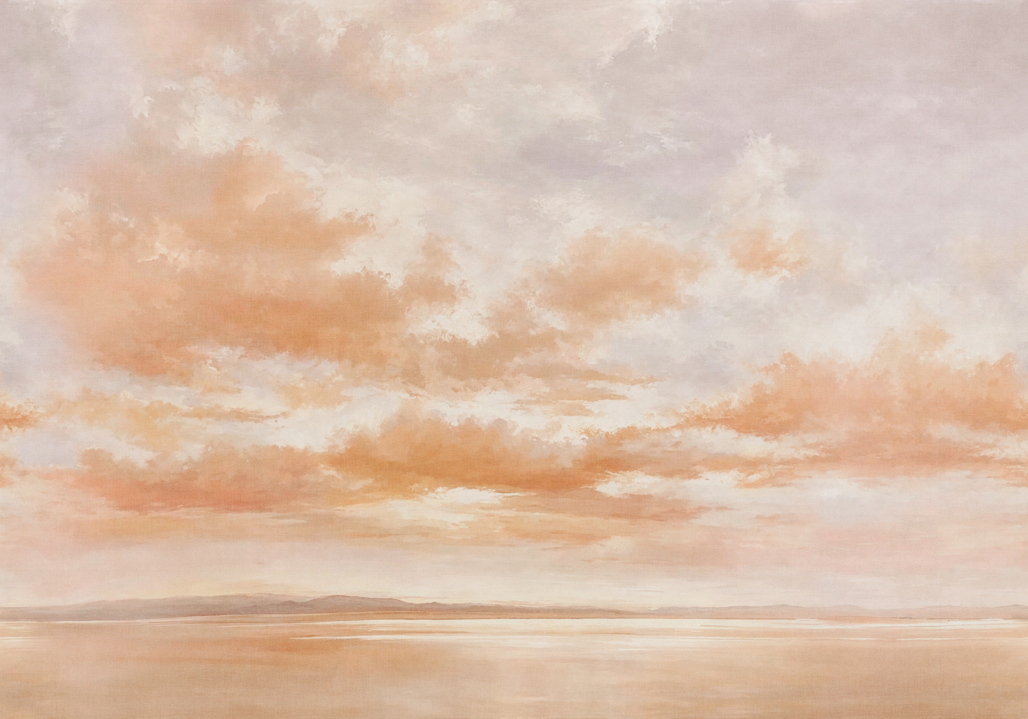 Wandbild Cumulus Clouds - Coral