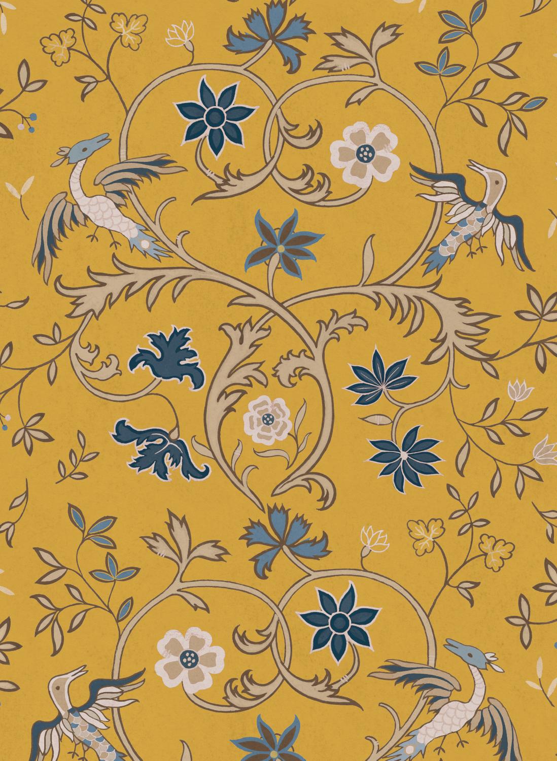 Tapete Antwerp Damask - Mustard