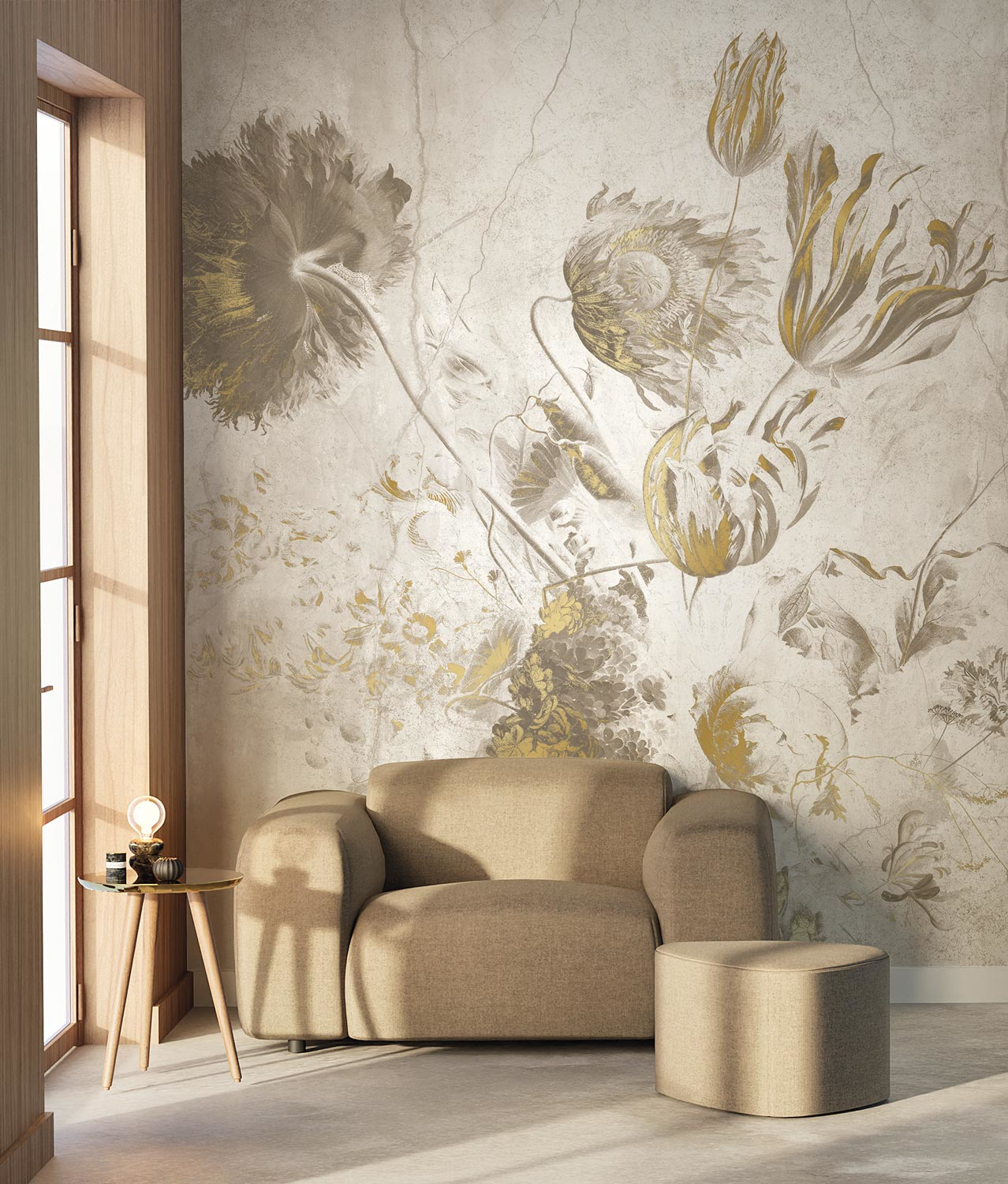 Wandbild Fresco Flowers Uyterlinde - White 292 cm