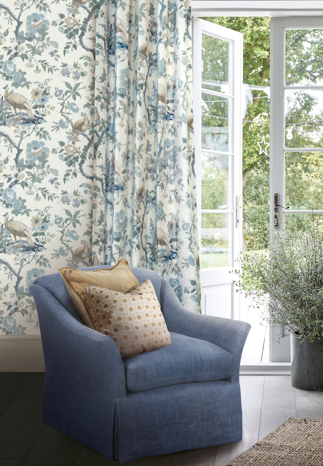 Tapete Broughton Rose - Blue