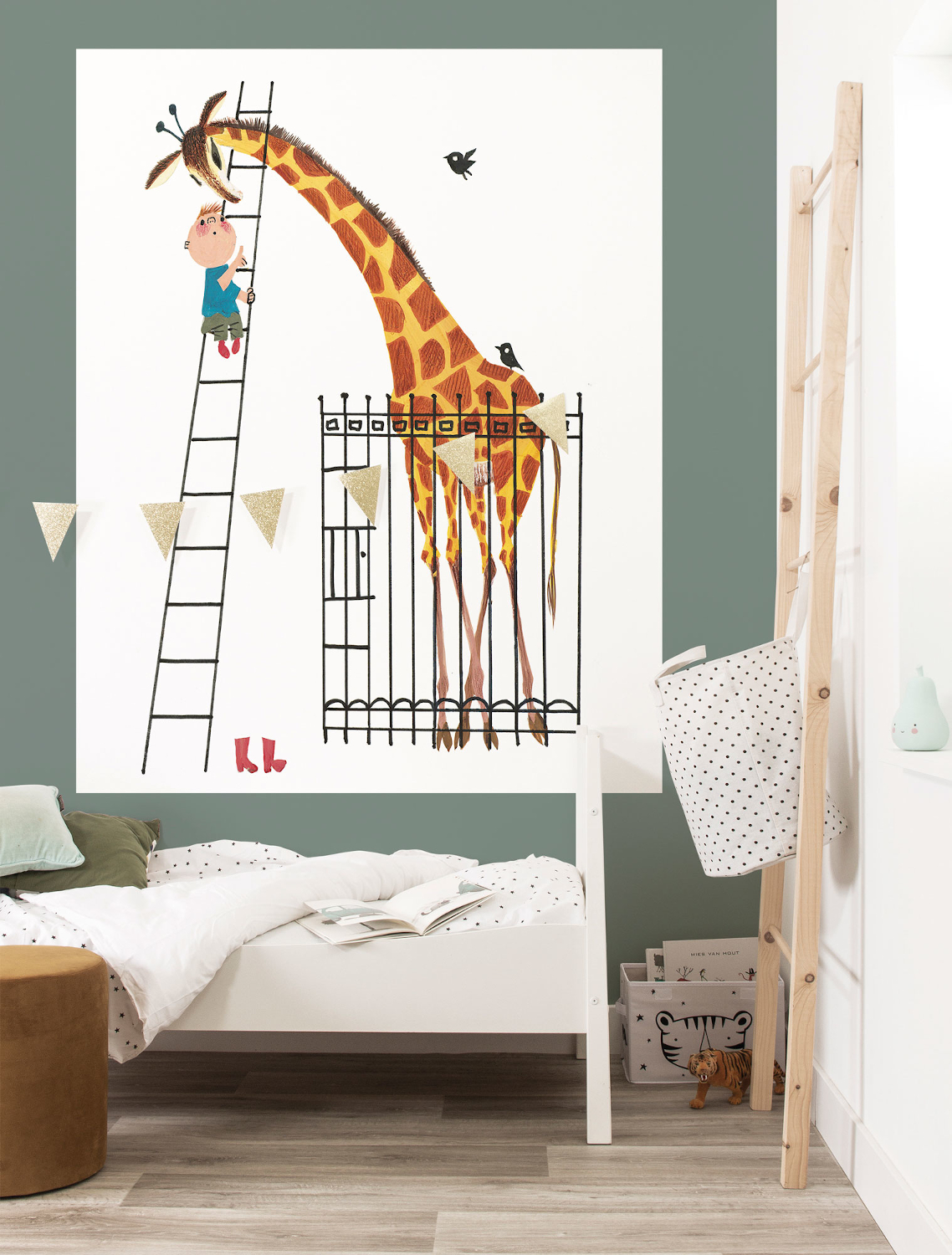 Wandbild Giant Giraffe - Multicolor – 1.425m Breite