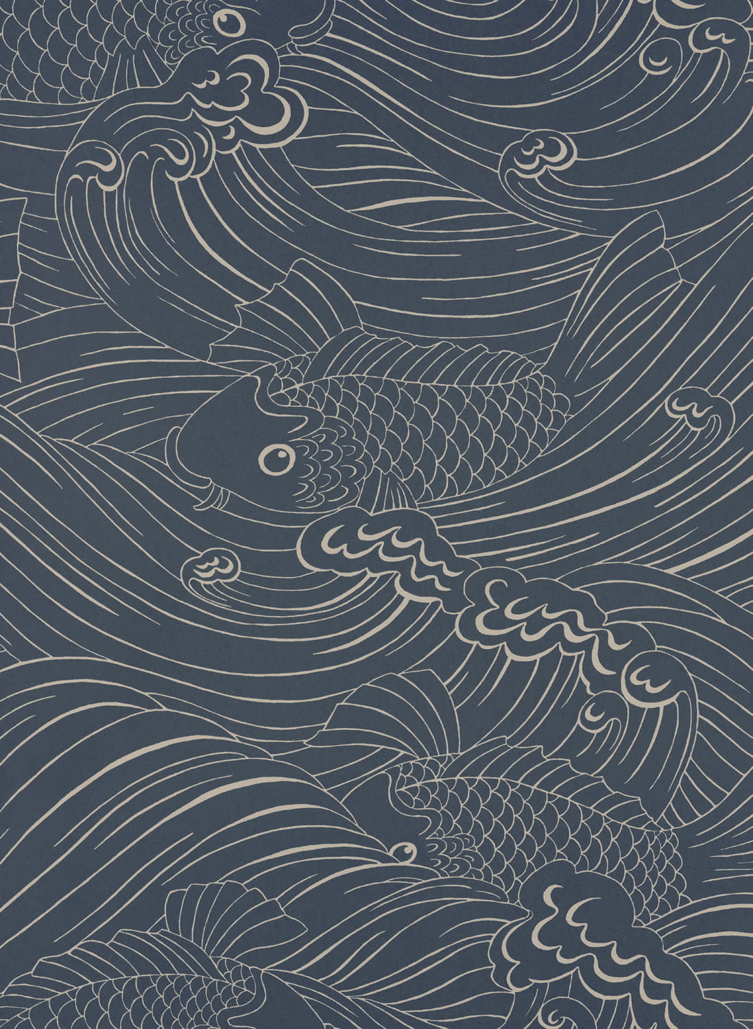 Tapete Plenty More Fish - Ink Blue