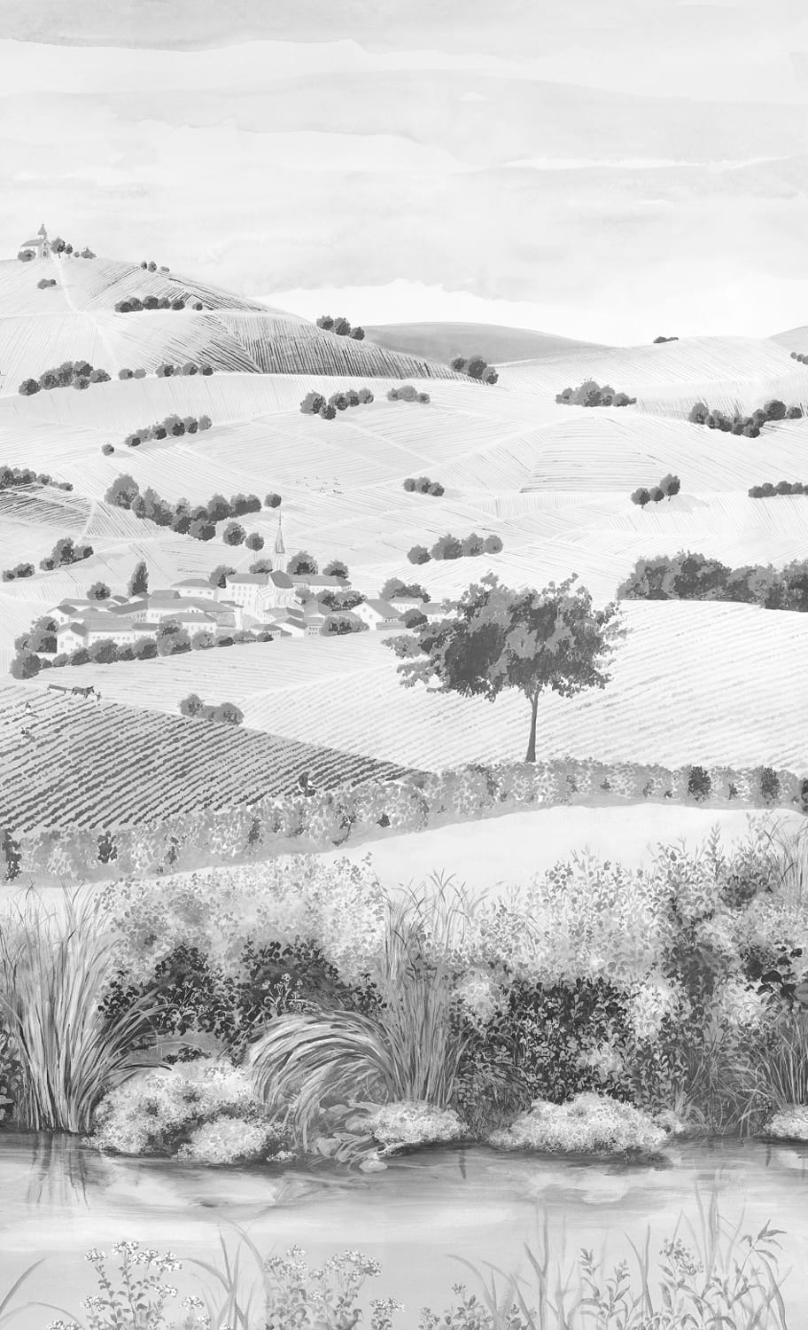 Wallpaper Vendanges - Gris Panel B