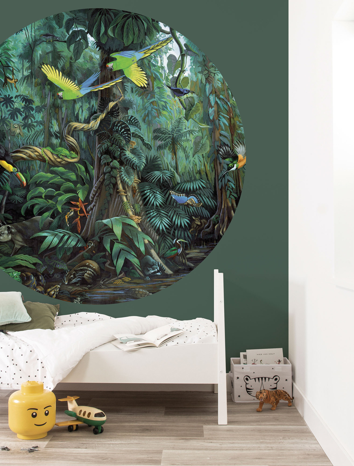 Carta da parati panoramica Tropical Landscape Green Circle - M - 1.9m