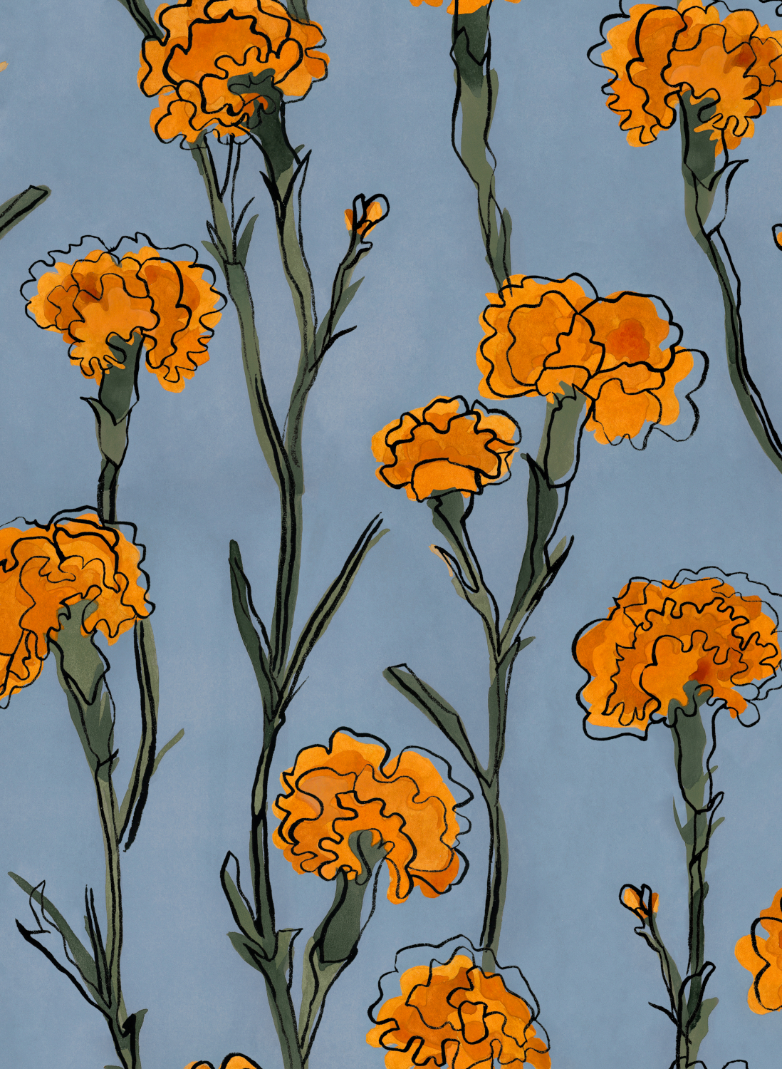 Tapete Clavelitos - Blue