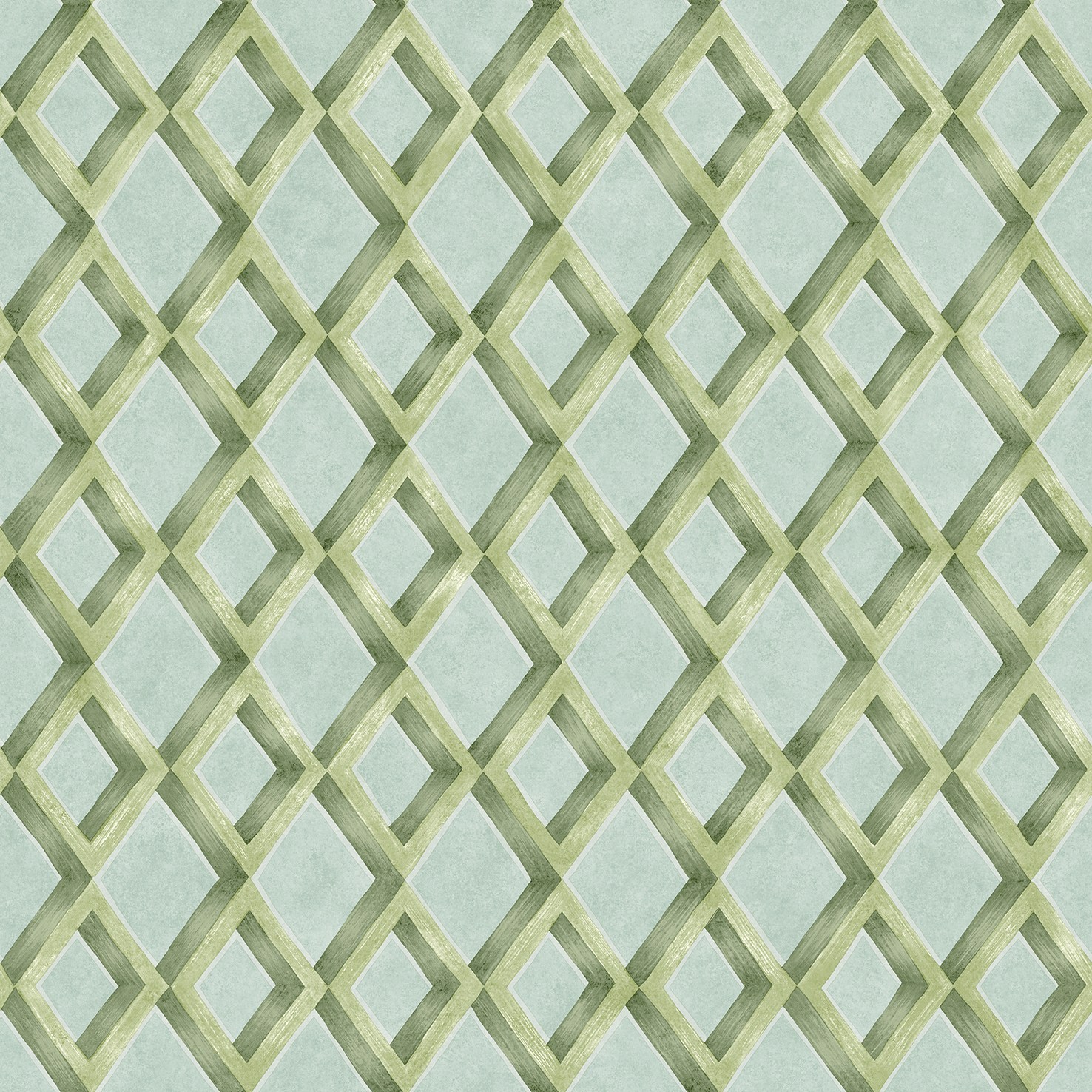Wallpaper Fresco Trellis - Olive on Duck Egg