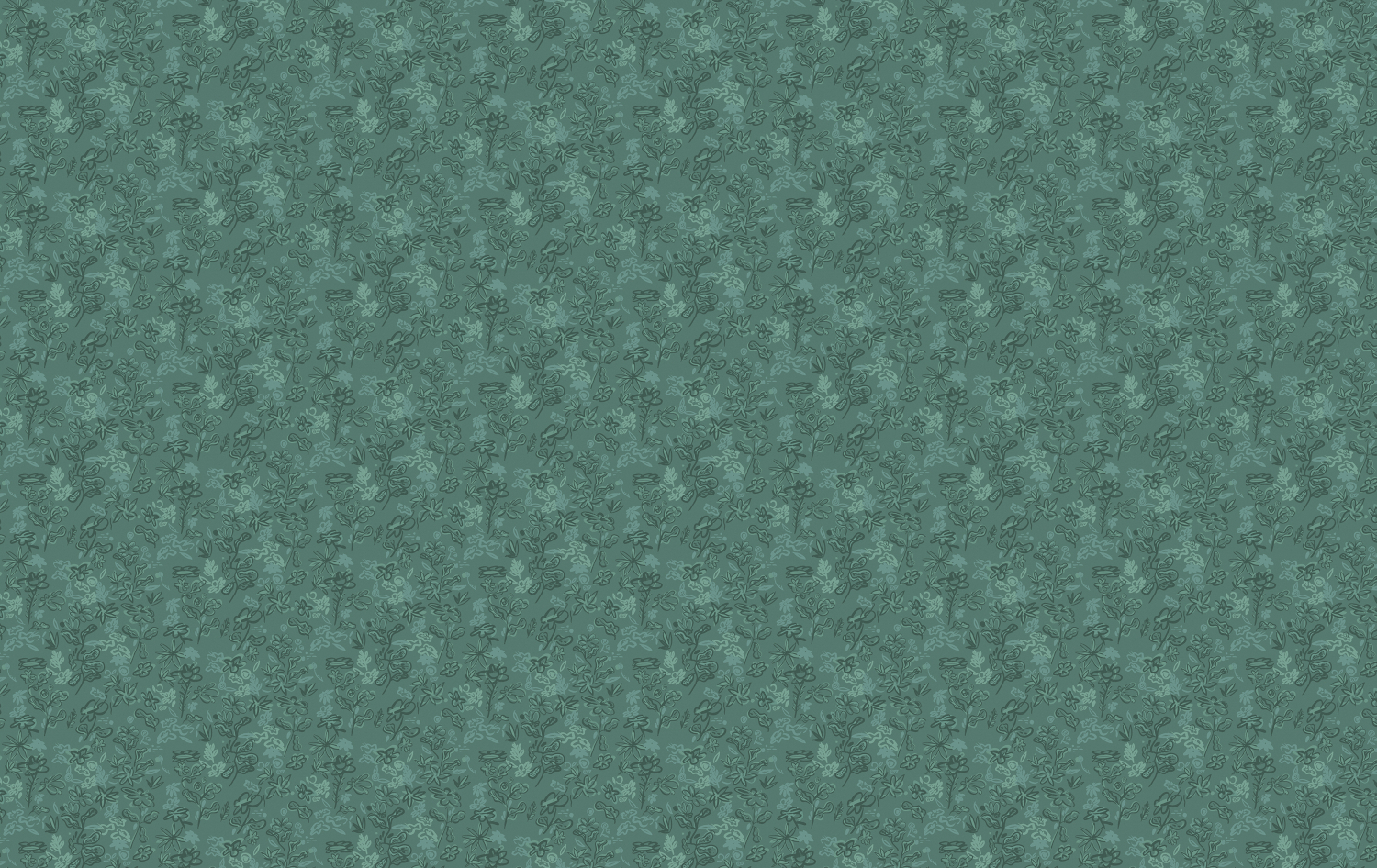 Wallpaper Crazy Flowers - turquoise