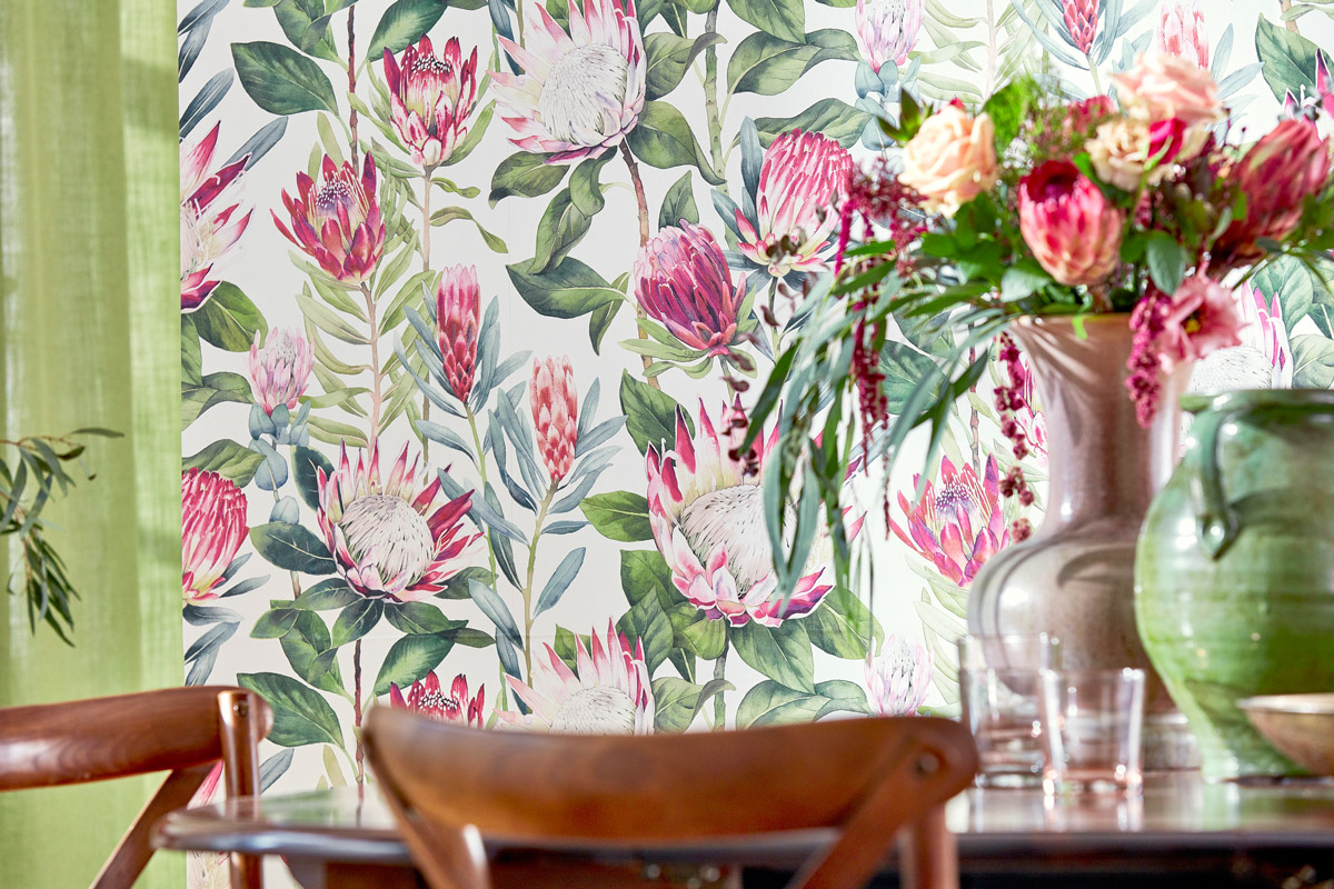 Tapete King Protea - Rhodera/ Cream