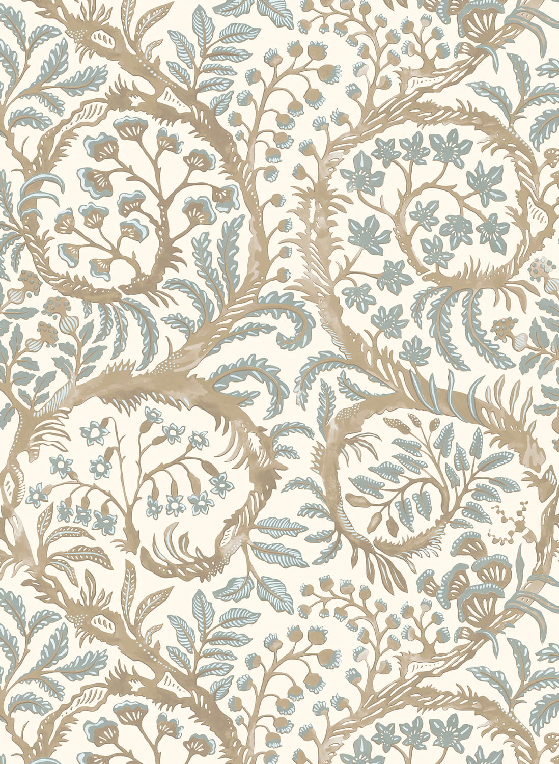 Tapete Butterrow - Soft Blue and Brown