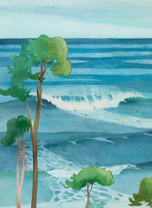 Wandbild Surf Landes - Panel 1/2/3