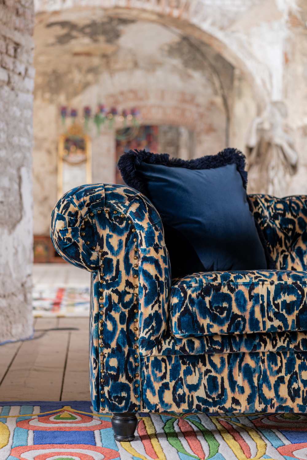Tessuto Blu Selvaggio - Velvet - FB00132