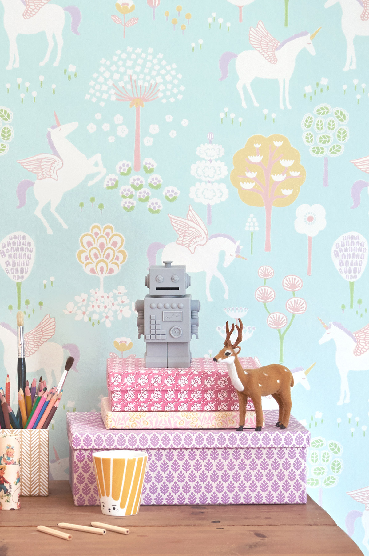 Tapete True Unicorns - Turquoise/ Lilac/ Pink/ Green/ Yellow/ White