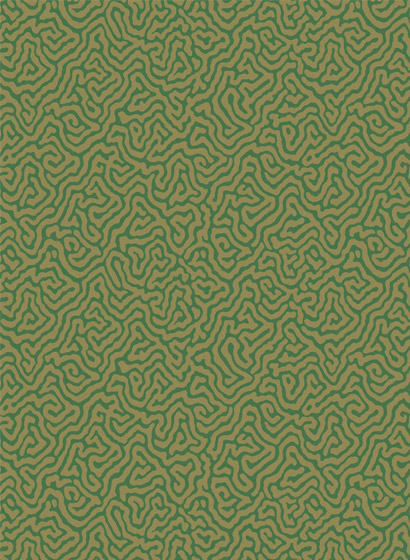 Tapete Vermicelli - Green/ Gold