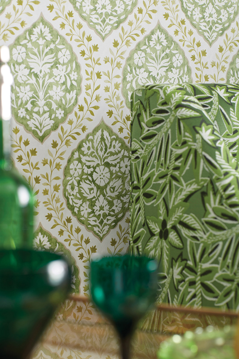 Tapete Marguerite - Green/ Ivory