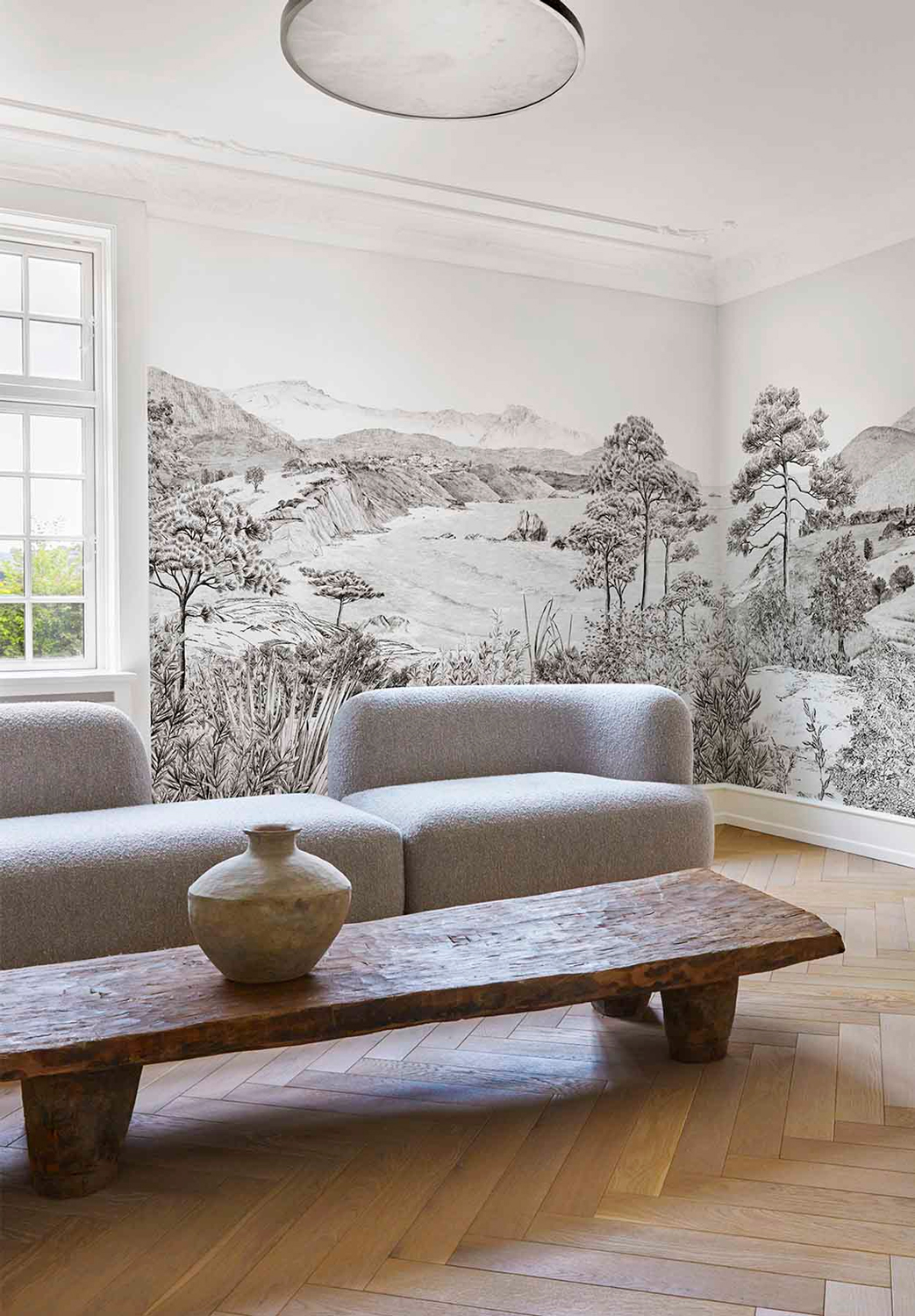 Papier peint Euskadi - Grisaille Panel A