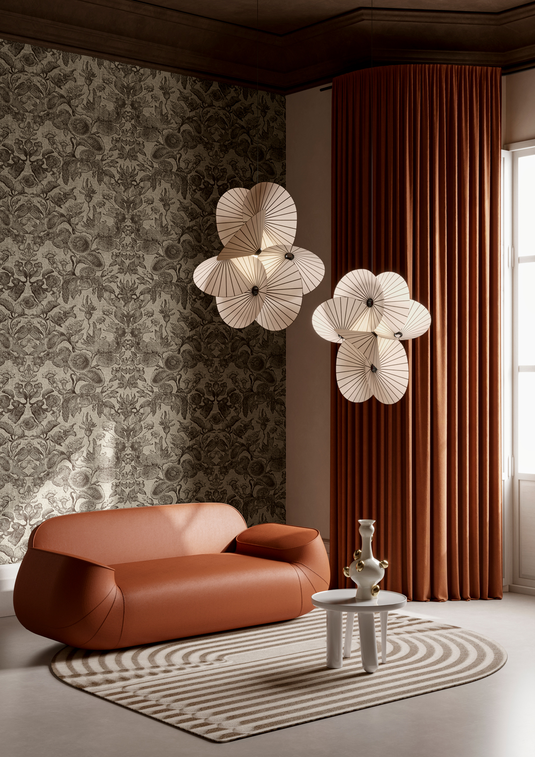 Tapete Coccinella Bella Jacquard - Black/ Ivory