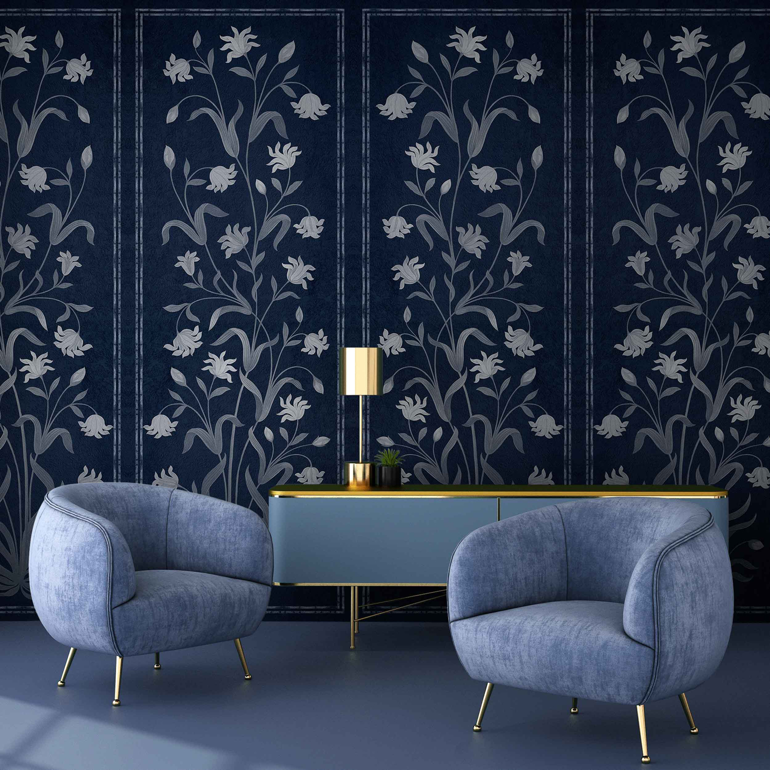 Wandbild Daffodil - Navy