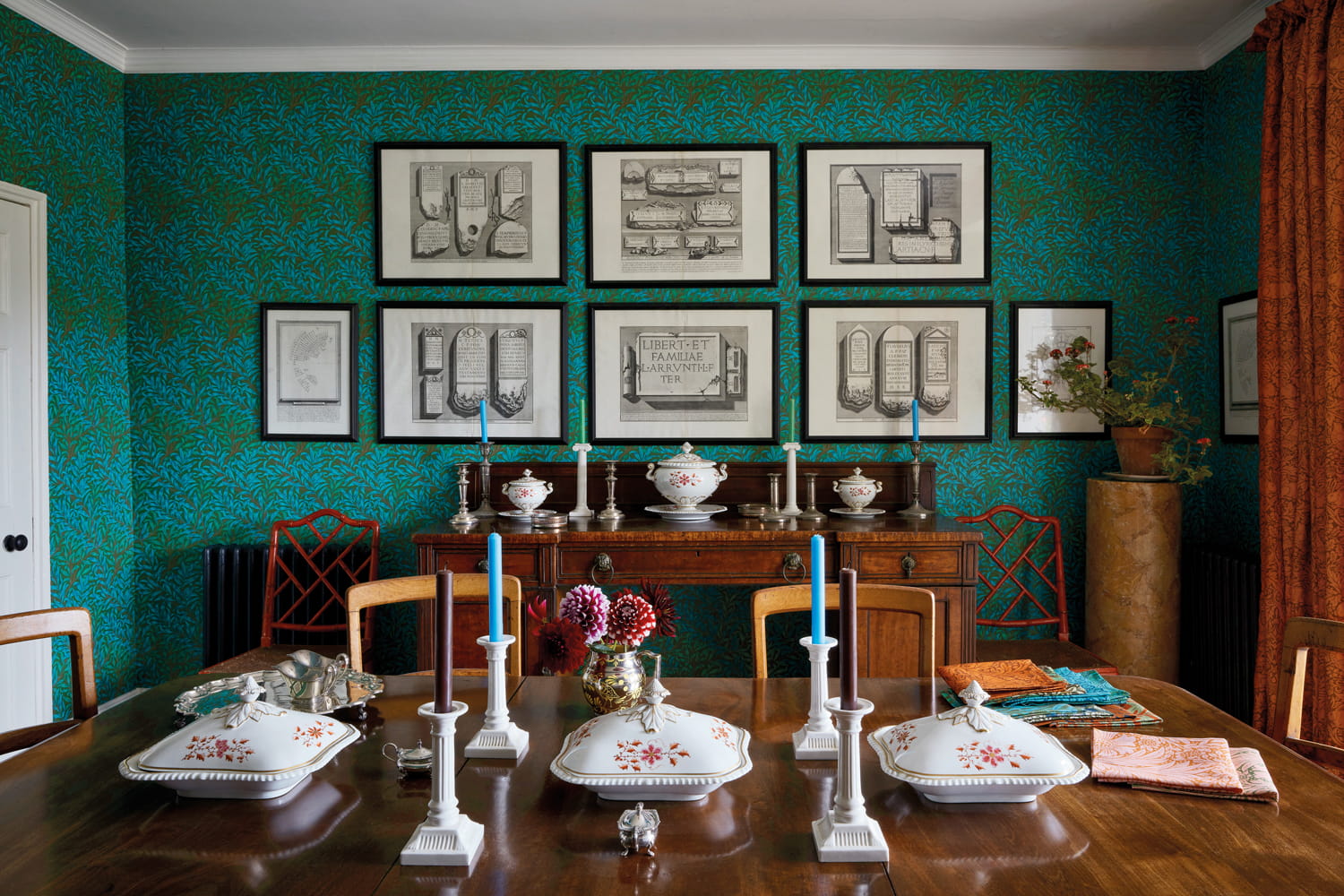 Tapete Willow Bough - Olive/ Turquoise