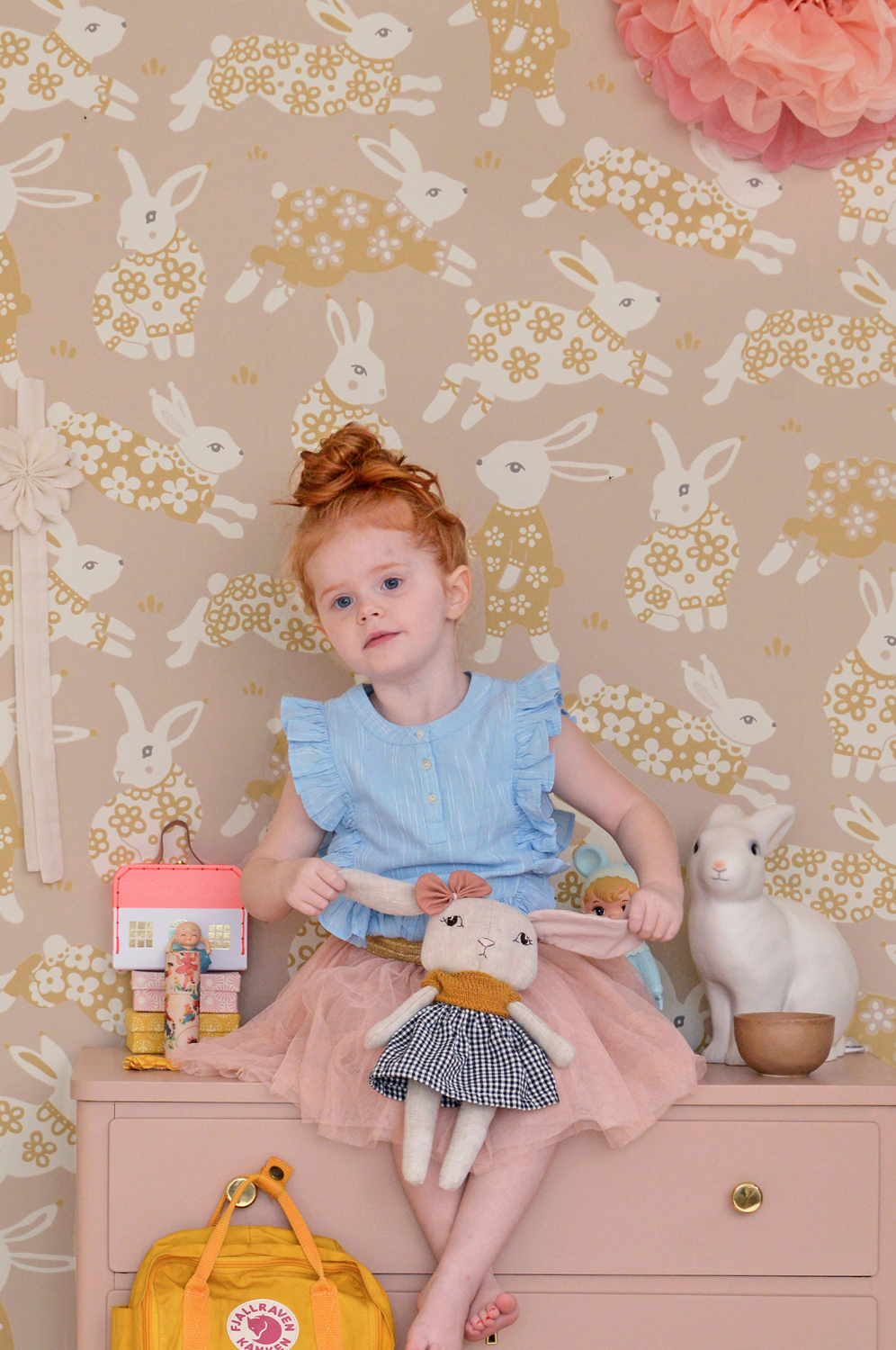 Tapete Garden Party - Dusty Blush Pink