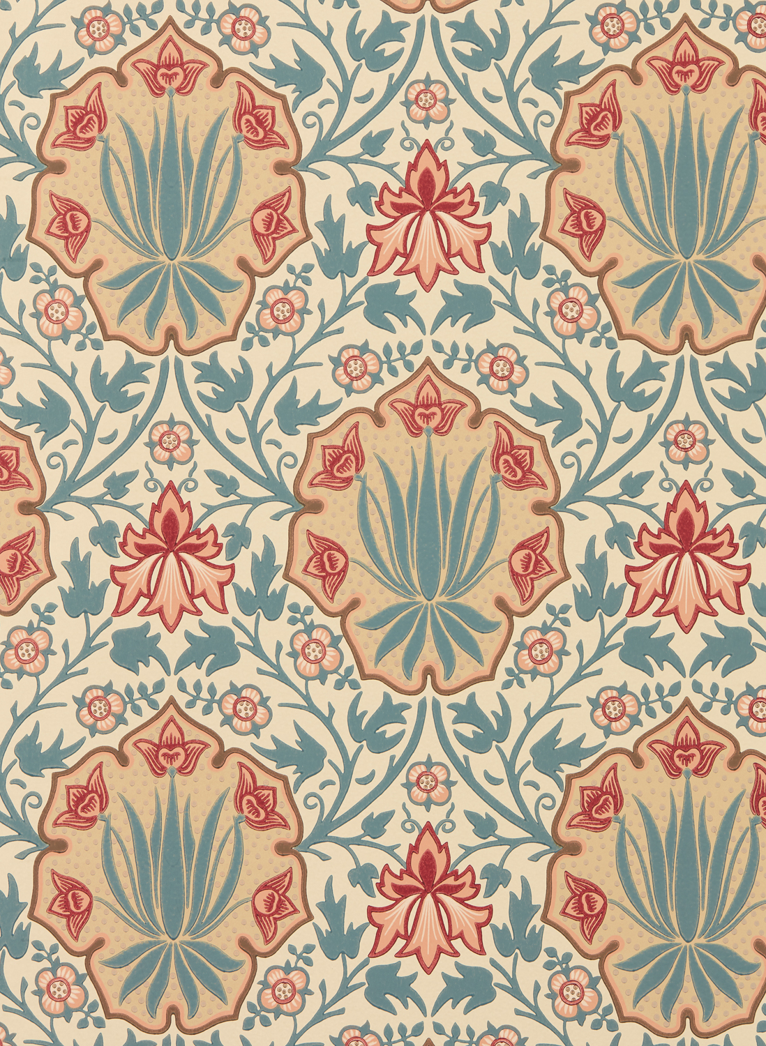 Tapete Iris & Rose - Indigo/ Crimson
