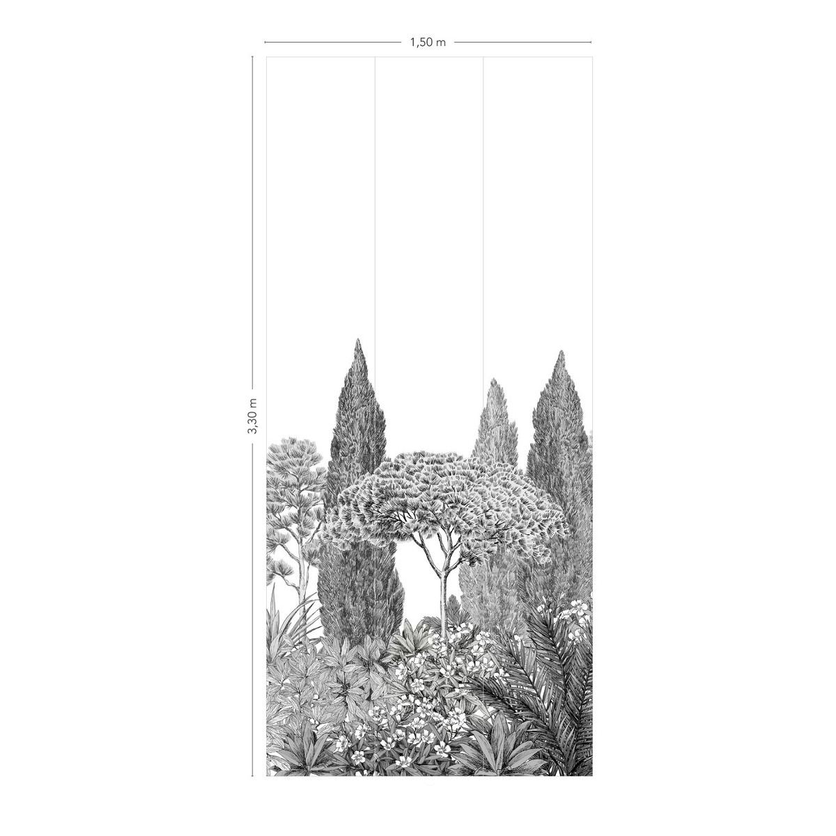 Wandbild Riviera Grisaille - Grisaille – Bahnen 4/5/6