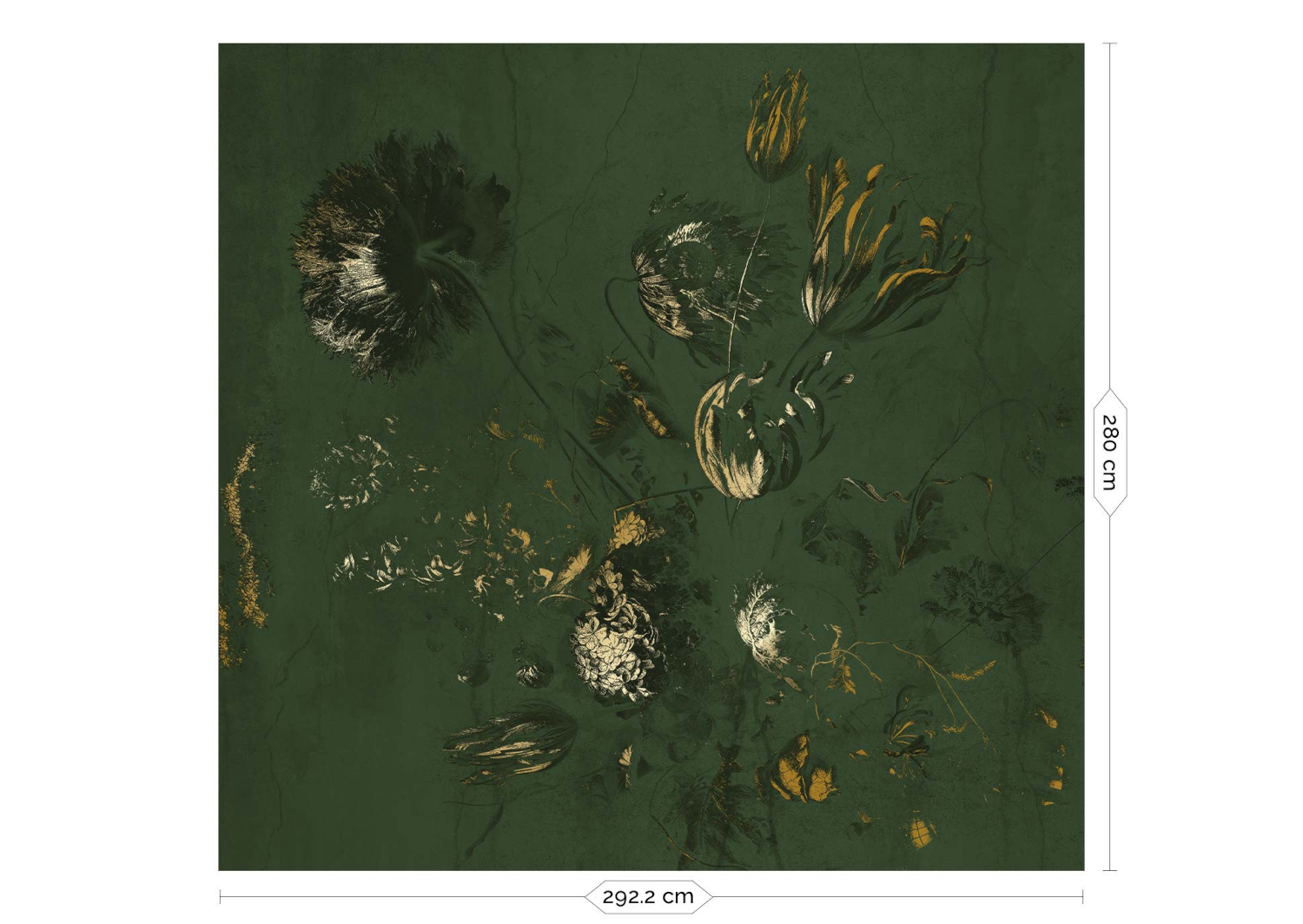 Wandbild Fresco Flowers Uyterlinde - Green 292 cm