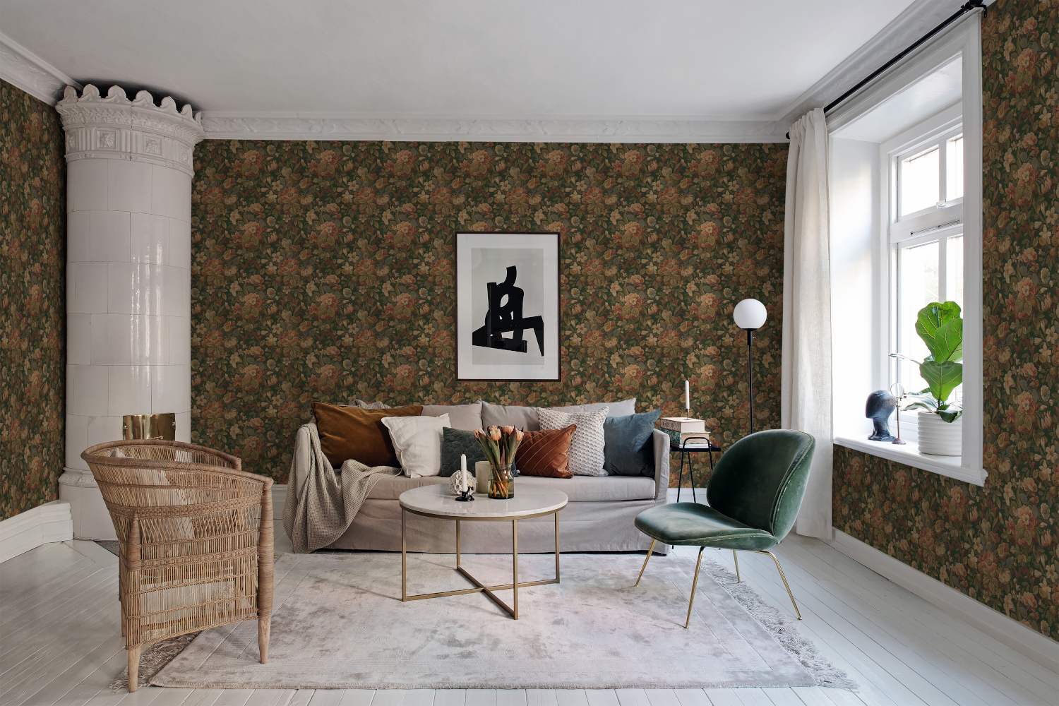 Tapete Vintage Garden - green