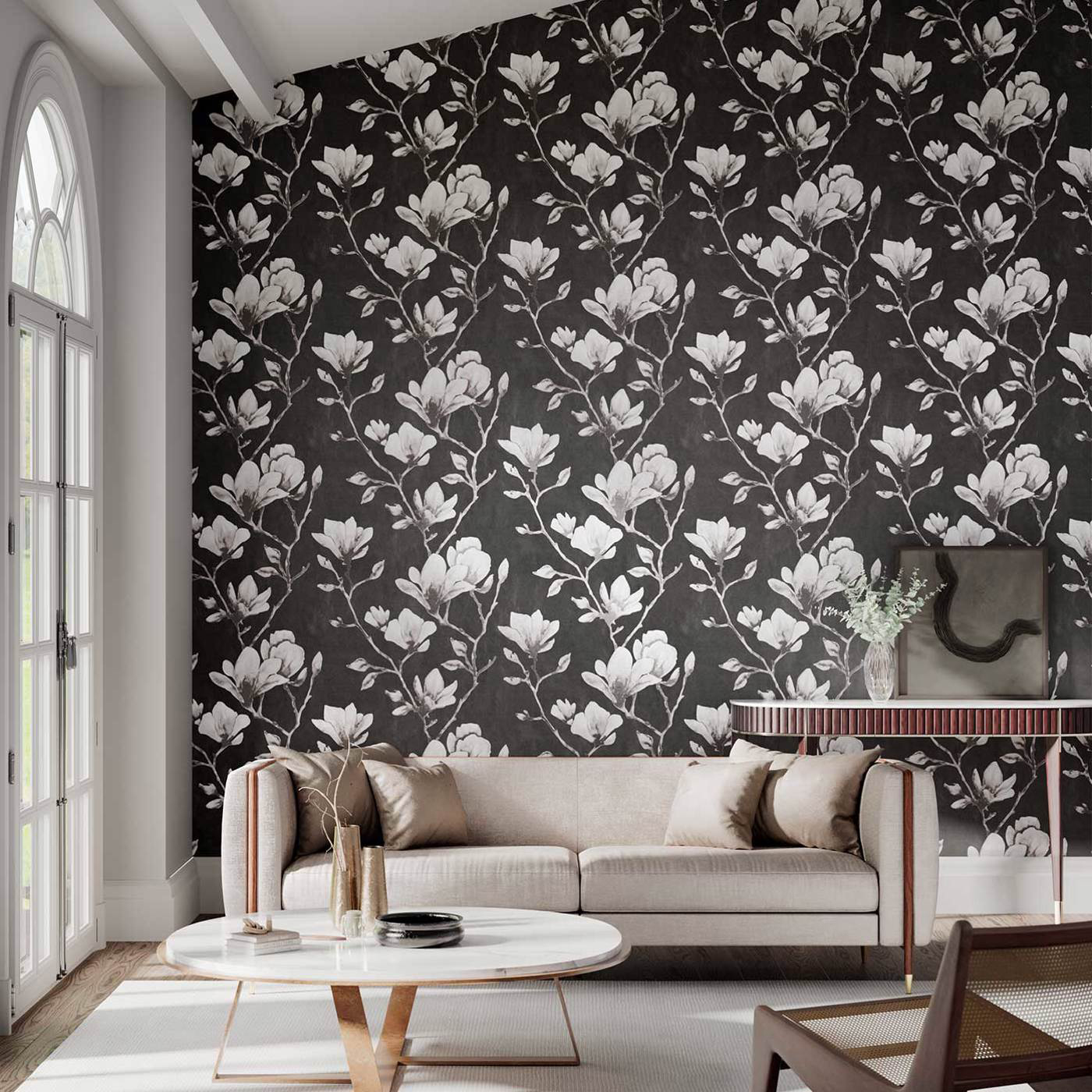 Tapete Lotus - Onyx/ Silver