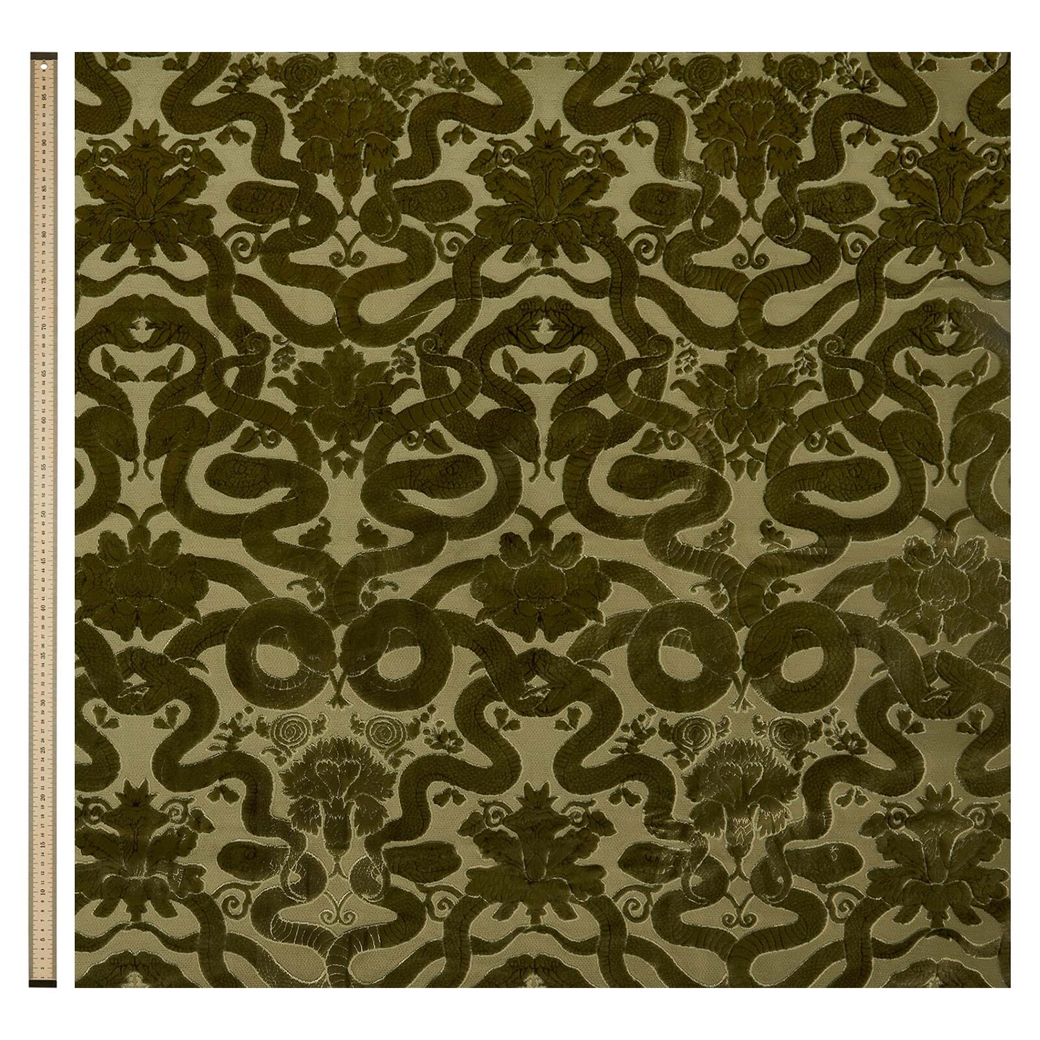 Stoff Anaconda - Cut Velvet - Olive Green