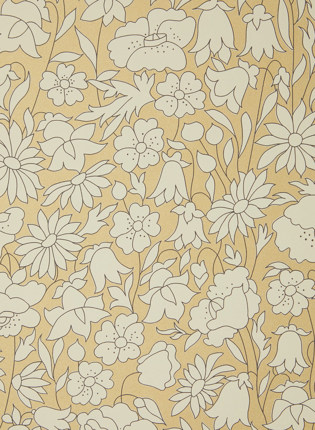 Tapete Poppy Meadow - Pewter Gold