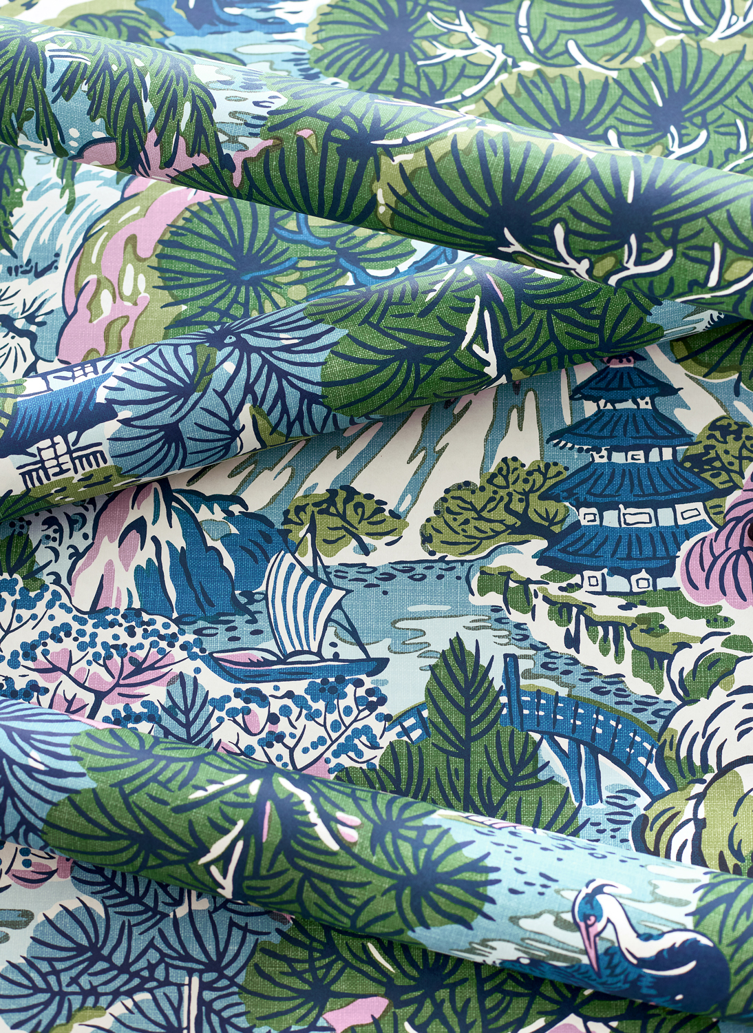 Tapete Pagoda Trees - Lavender and Blue