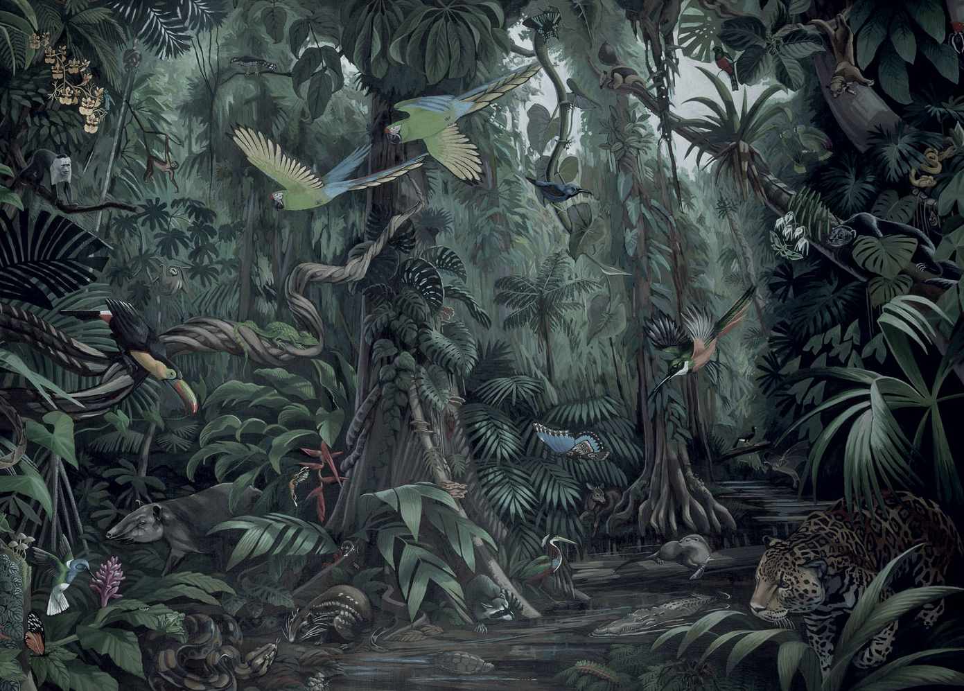 Papier peint panoramique Tropical Landscapes 1 - Multicolor - Breite 3.896m
