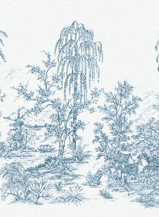 Wandbild Mandalay - White Blue Panel 1