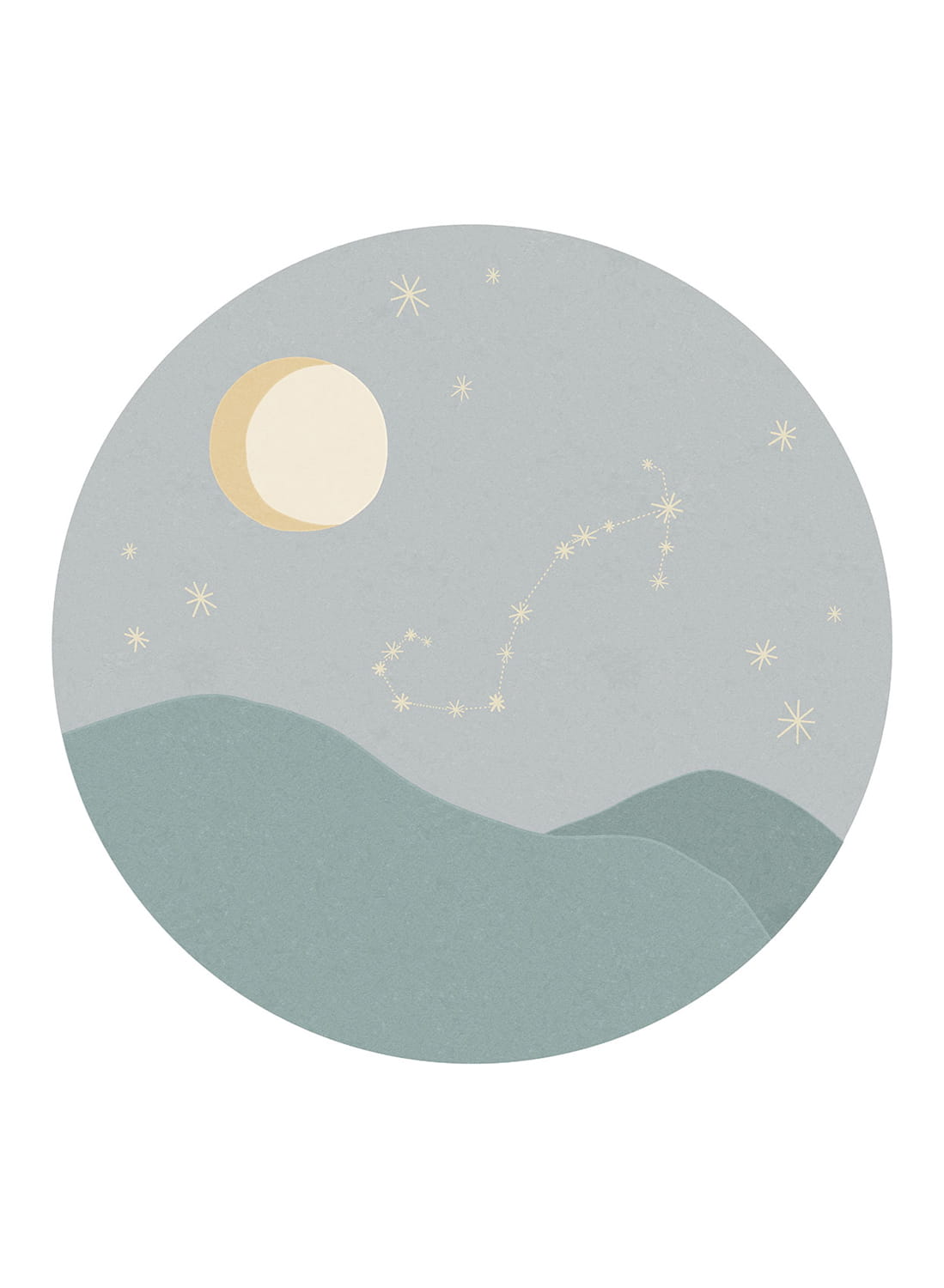 Wandbild Star Sign Circles Blue - Scorpio
