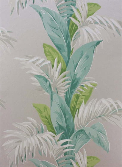 Tapete Palmetto - Aqua/ Stone/ Ivory